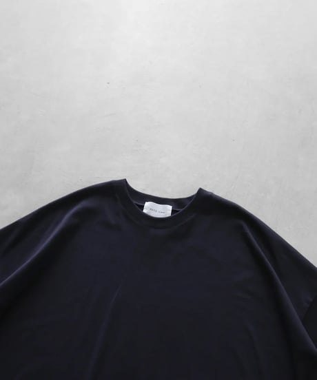HUIS |［HUIS in house］SUVIN COTTON半袖スクエアワイドカットソーHF（ダークネイビー）【レディス】CS208HF