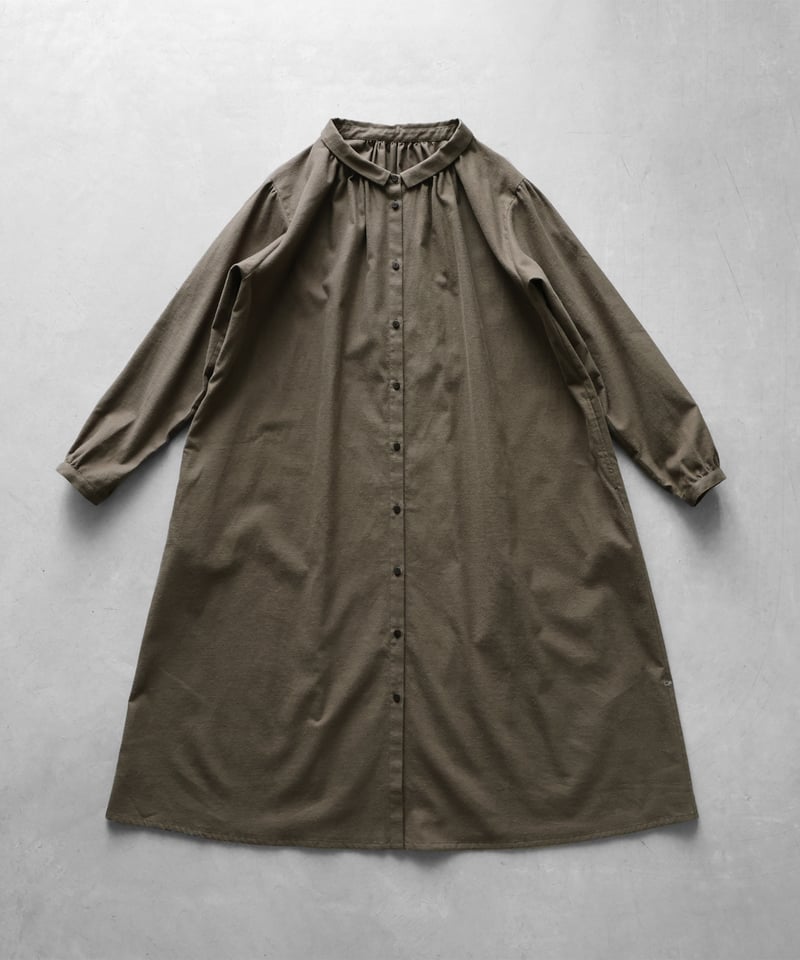HUIS 起毛ビエラ前開きロングワンピース（オレガノ）U217 遠州織物 HUIS | 起毛ビエラ前開きロングワンピース（オレガノ）【レディス