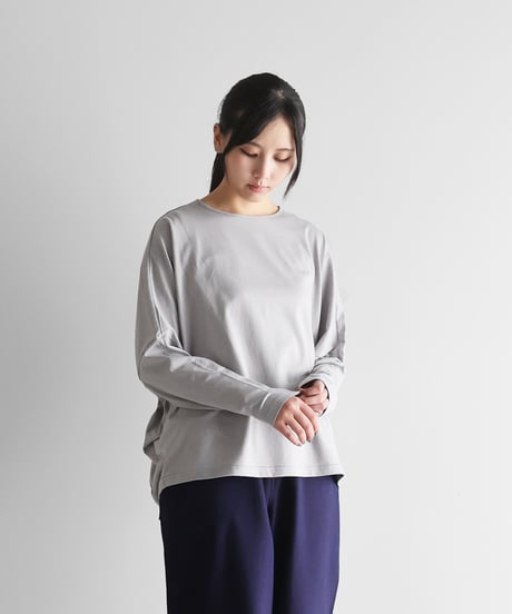 HUIS |［HUIS in house］SUVIN COTTON長袖コクーンカットソー（シルバーグレー）【レディス】CS202