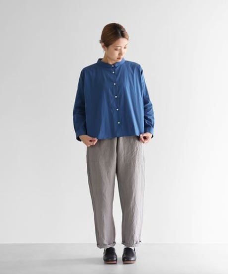 HUIS | コードレーンワイドブラウス（オーシャンブルー）【レディス】U102