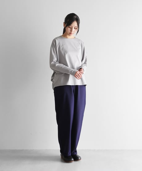 HUIS |［HUIS in house］SUVIN COTTON長袖コクーンカットソー（シルバーグレー）【レディス】CS202