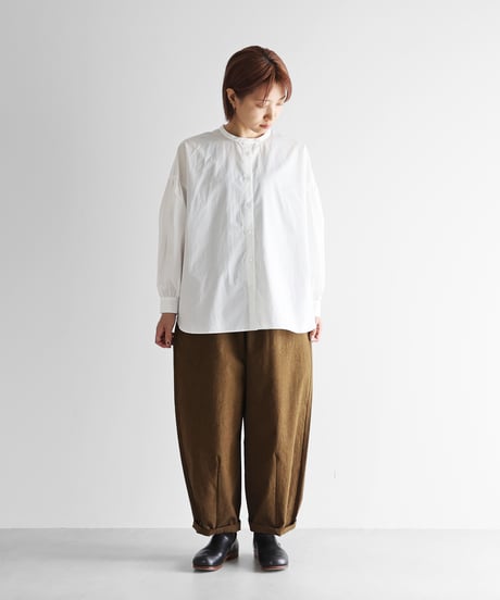 HUIS | ウォッシャブルウールコットンバルーンパンツロング（キャメル）【ユニセックス】506L