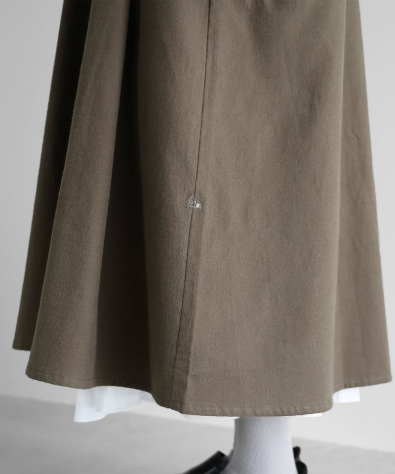 HUIS | 起毛ビエラ前開きロングワンピース（オレガノ）【レディス