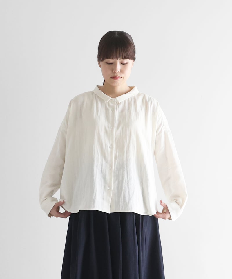HUIS シャトルダブルガーゼワイドブラウス（クリーム）U102 HUIS |シャトルダブルガーゼワイドブラウス（クリーム）【レディス