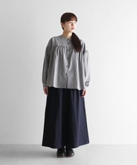 HUIS |やわらかラミーリネンスカートパンツ（ダークネイビー）【ユニセックス】505