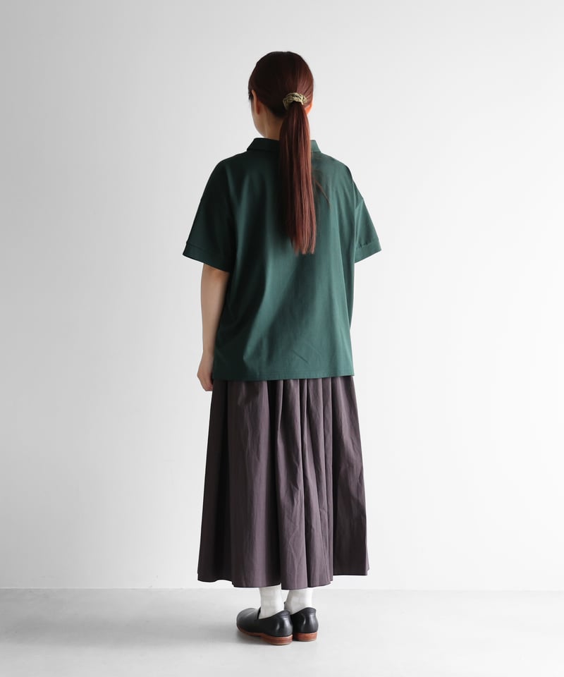 【新品】HUIS in house SUVIN COTTON 半袖ポロカットソー HUIS in house］SUVIN COTTON半袖ポロカットソー（ダーク