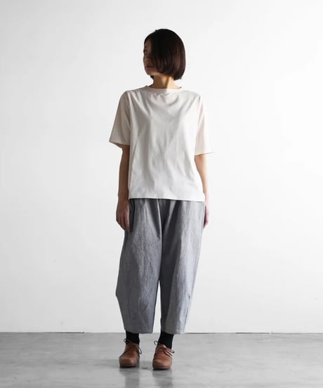 HUIS |綿麻(コットンリネン)バフクロスバルーンパンツ（グレー）【ユニセックス】506