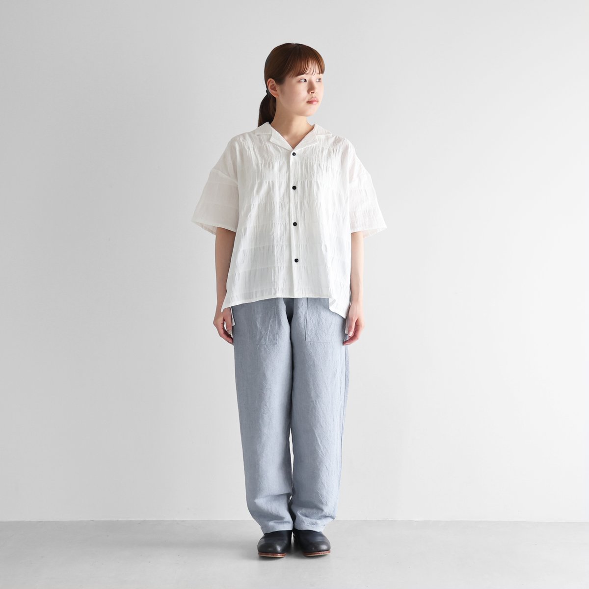 HUIS |バンブーリネンイージーワークパンツ（ライトブルー）【ユニ