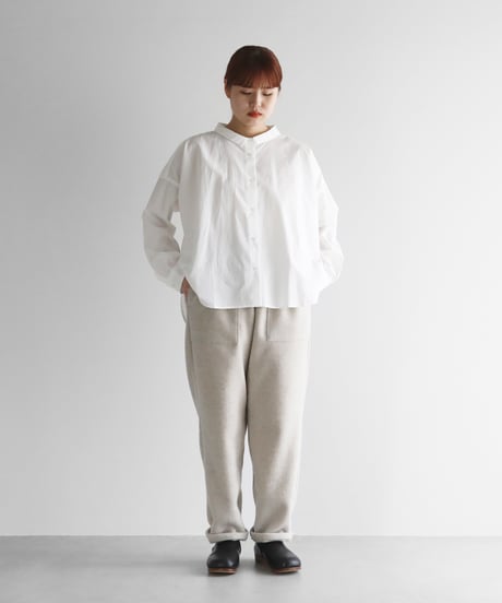 “HUIS×尾州”縮絨ウールフランネルイージーワークパンツ（グレージュ）【ユニセックス】507