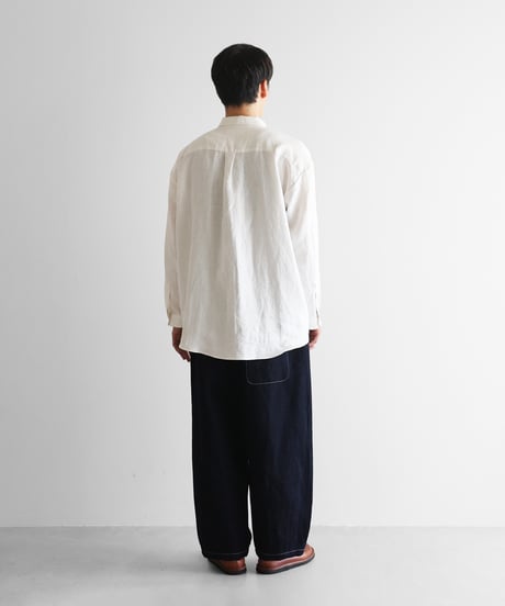 HUIS | “HUIS×三備”綿麻シャトルデニムバルーンパンツロング（インディゴ）【ユニセックス】506L