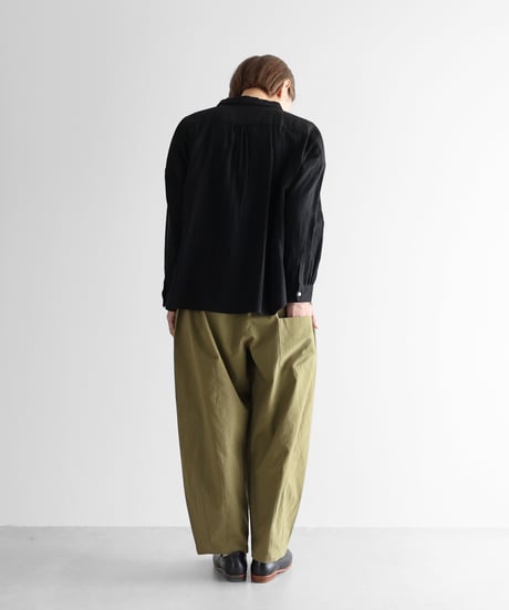 HUIS |やわらかシーチングコットンバルーンパンツロング（オリーブ）【ユニセックス】506L