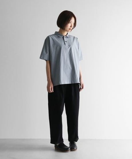 HUIS | オーガニックコットン半袖ポロシャツ（ブルーグレー）【ユニセックス】616