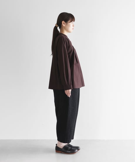 HUIS |  “HUIS×尾州”縮絨リネンウールバルーンパンツ（ブラック）【ユニセックス】506