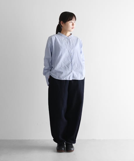 HUIS | “HUIS×三備”綿麻シャトルデニムバルーンパンツロング（インディゴ）【ユニセックス】506L