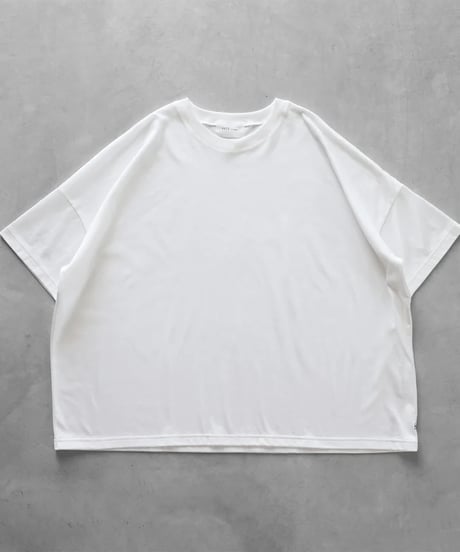 HUIS |［HUIS in house］SUVIN COTTON半袖スクエアワイドカットソーHF（白）【レディス】CS208HF