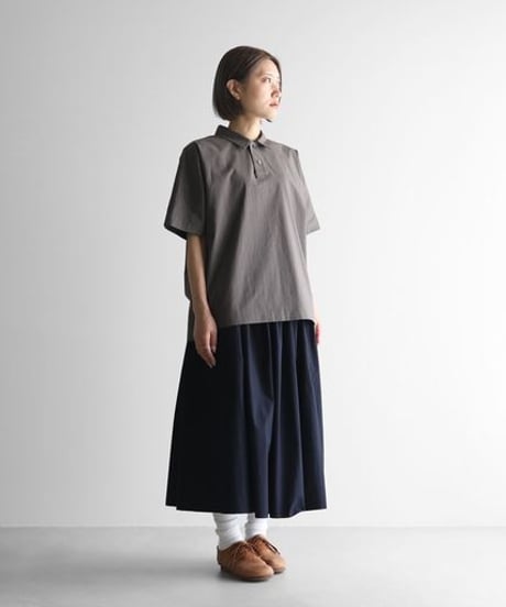 HUIS | オーガニックコットン半袖ポロシャツ（ブラウングレー）【ユニセックス】616