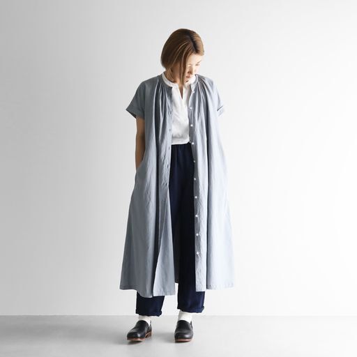 HUIS コットン&リネン フレンチスリーブワンピース HUIS コットン&リネン フレンチスリーブワンピース HUIS