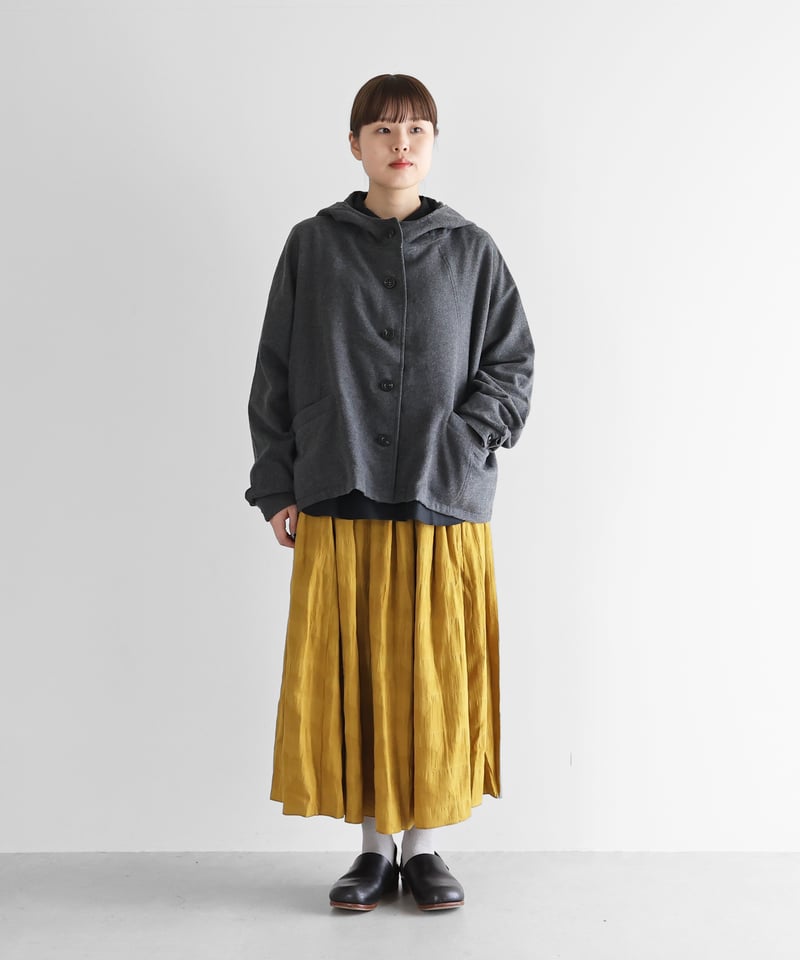 HUIS |ヤクウール綾ネルポンチョ（ダークグレー）【レディス】315 | 絲