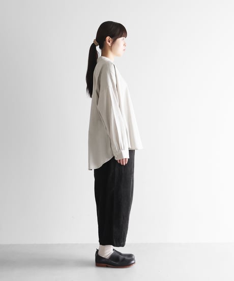 HUIS | 綿麻コーデュロイバルーンパンツ（太畝・ダークグレー）【ユニセックス】 506