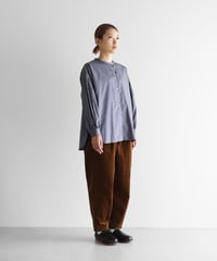 HUIS | 綿麻(コットンリネン)バフクロスバルーンパンツ（グレー