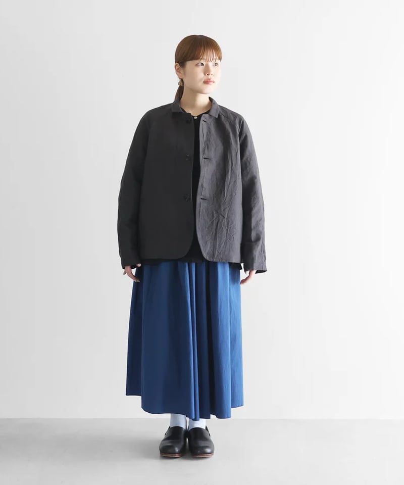 【美品】HUIS バンブーリネンアトリエジャケット　307 HUIS.】307 バンブーリネンアトリエジャケット （ブラック
