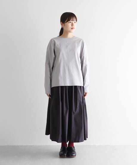 HUIS |［HUIS in house］SUVIN COTTON長袖コクーンカットソー（シルバーグレー）【レディス】CS202