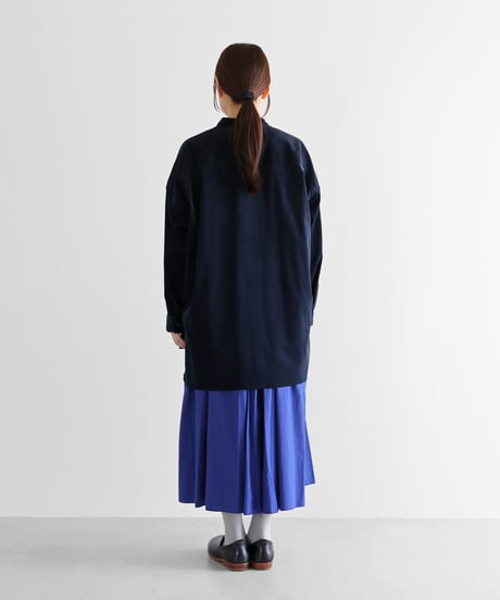 HUIS |みじんコールバンドカラーオーバーシャツ（ダークネイビー）【ユニセックス】015