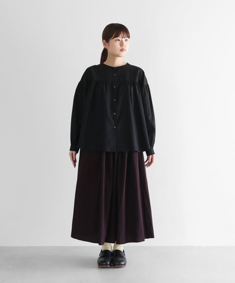 HUIS. スカート　お値下げしました 柄二重織シャトルジャガードロングスカート（マスタード