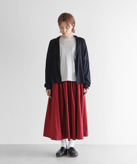 HUIS |［HUIS in house］メリノオプティモウォッシャブルウール天竺長袖リブカーディガン（ブラックネイビー）【ユニセックス】CS702