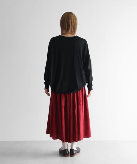 HUIS |［HUIS in house］メリノオプティモウォッシャブルウール天竺長袖コクーンカットソー（ブラック）【レディス】CS202
