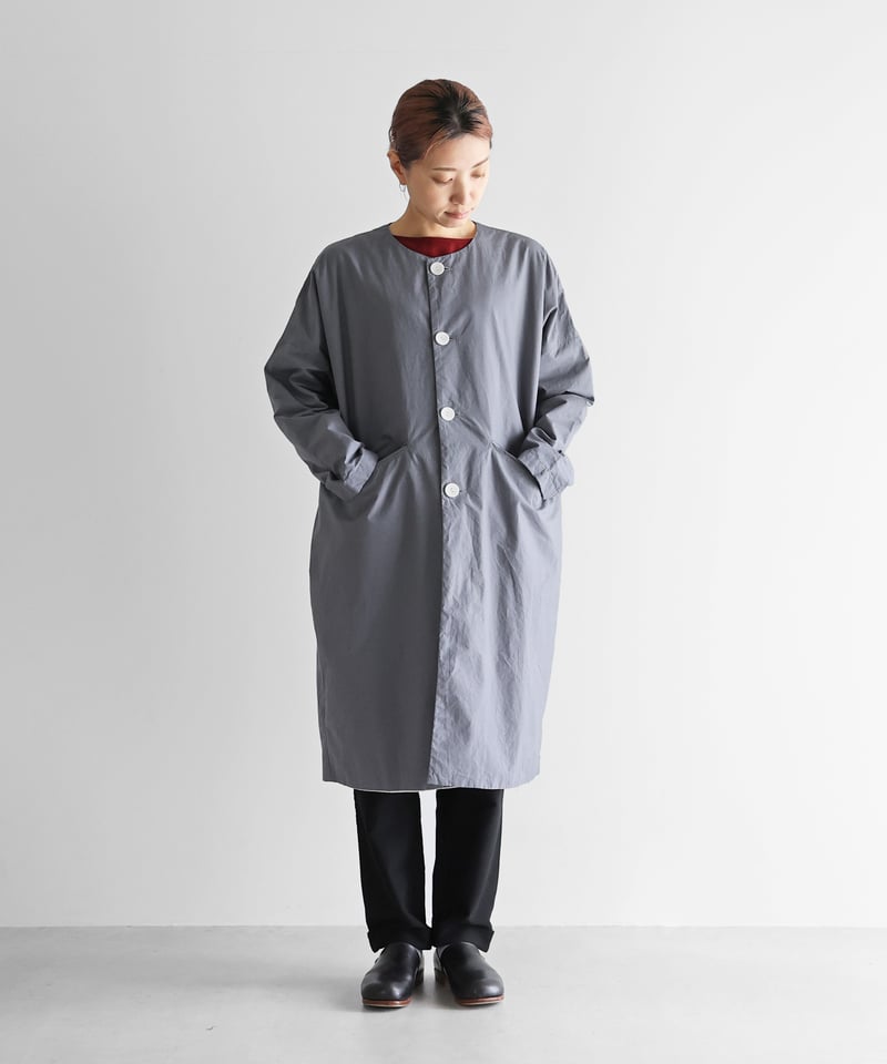 HUIS |ダウンプルーフコットンふかふかオーバーコート（スチールグレー