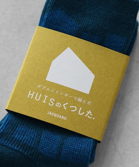 HUIS |［HUISのくつした］JACQUARD（ブルーグリーン）【ユニセックス22cm-27cm】
