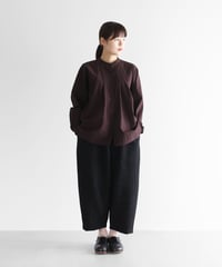 HUIS |やわらかコットンバンドカラーオーバーシャツ（ベージュ）【ユニ