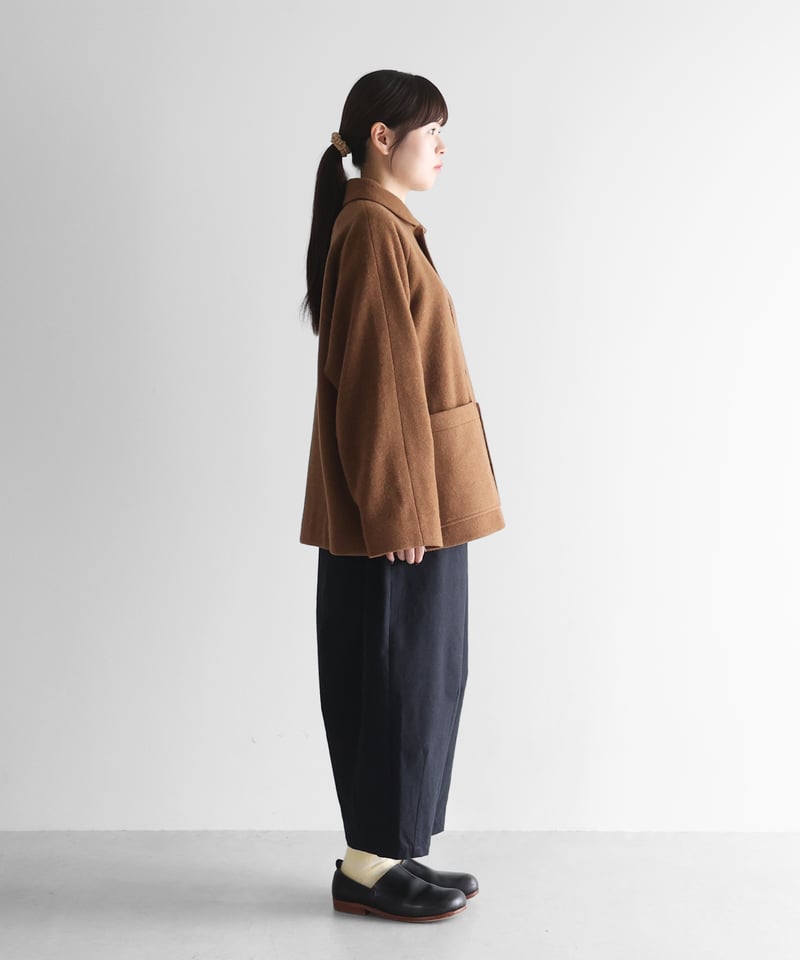 HUIS〜遠州織物〜尾州ショートコート HUIS | “HUIS×尾州”縮絨ウールフランネルショートコート（ブラウン
