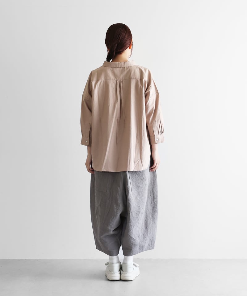 HUIS |バンブーリネンサルエルバルーンパンツ（ライトグレー