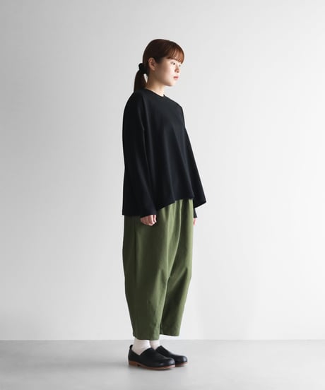 HUIS |［HUIS in house］SUVIN COTTON長袖スクエアワイドカットソー（ブラック）【レディス】CS208