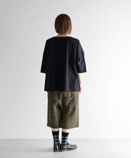HUIS | シャトルリネン8分丈パンツ（ダークオリーブ）【ユニセックス】503