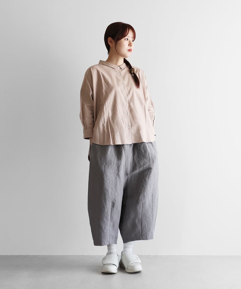 HUIS |バンブーリネンサルエルバルーンパンツ(ライトグレー HUIS |バンブーリネンサルエルバルーンパンツ(ライトグレー