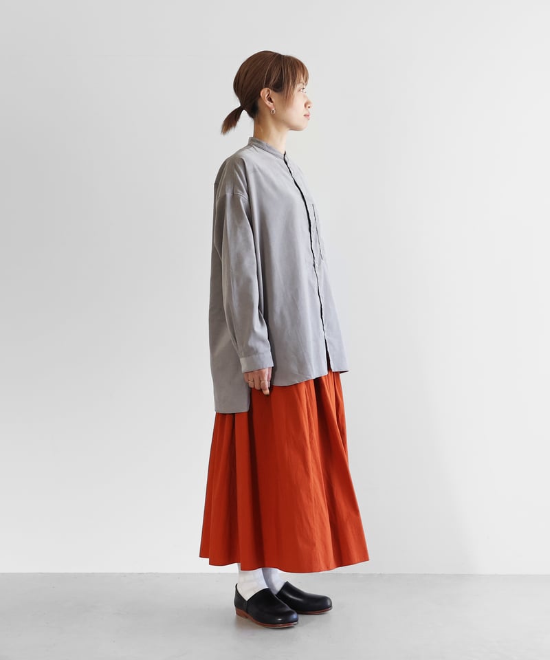 HUIS | みじんコールバンドカラーオーバーシャツ（アッシュグレー