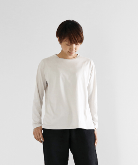 HUIS |［HUIS in house］SUVIN COTTON長袖カットソー（グレージュ）【ユニセックス】CS201