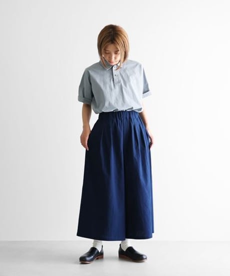 HUIS | やわらかシーチングコットンスカートパンツ（ダークネイビー）【レディス】505