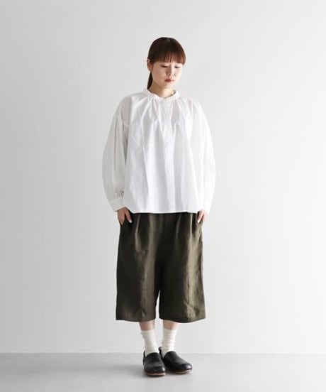 HUIS | シャトルリネン8分丈パンツ（ダークオリーブ）【ユニセックス】503