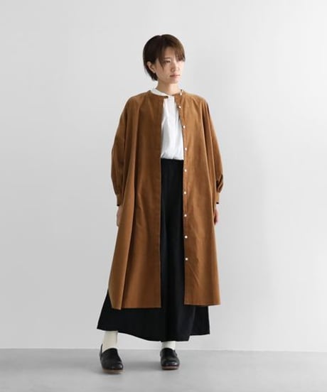HUIS みじんコールバルーンスリーブワンピース（キャメル） HUIS | みじんコールバルーンスリーブワンピース（キャメル