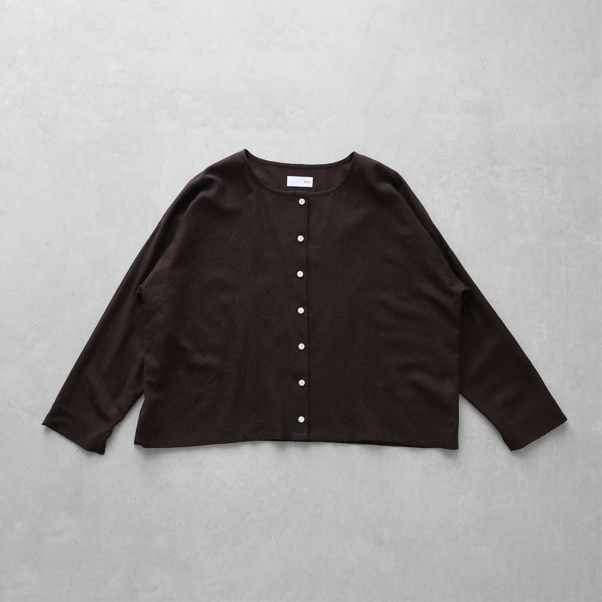 HUIS | ウォッシャブルウールショートカーディガン（ダークモカ