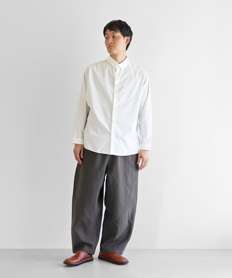 HUIS |オールドレピア天日干しラミーリネンバルーンパンツロング（チャコールグレー）【ユニセックス】506L