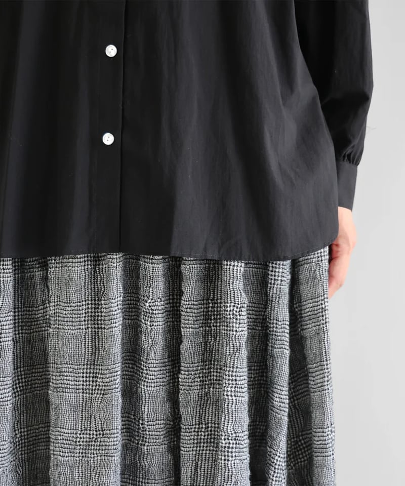 HUIS | “HUIS×尾州”縮絨綿ウールガーゼロングスカート（グレンチェック