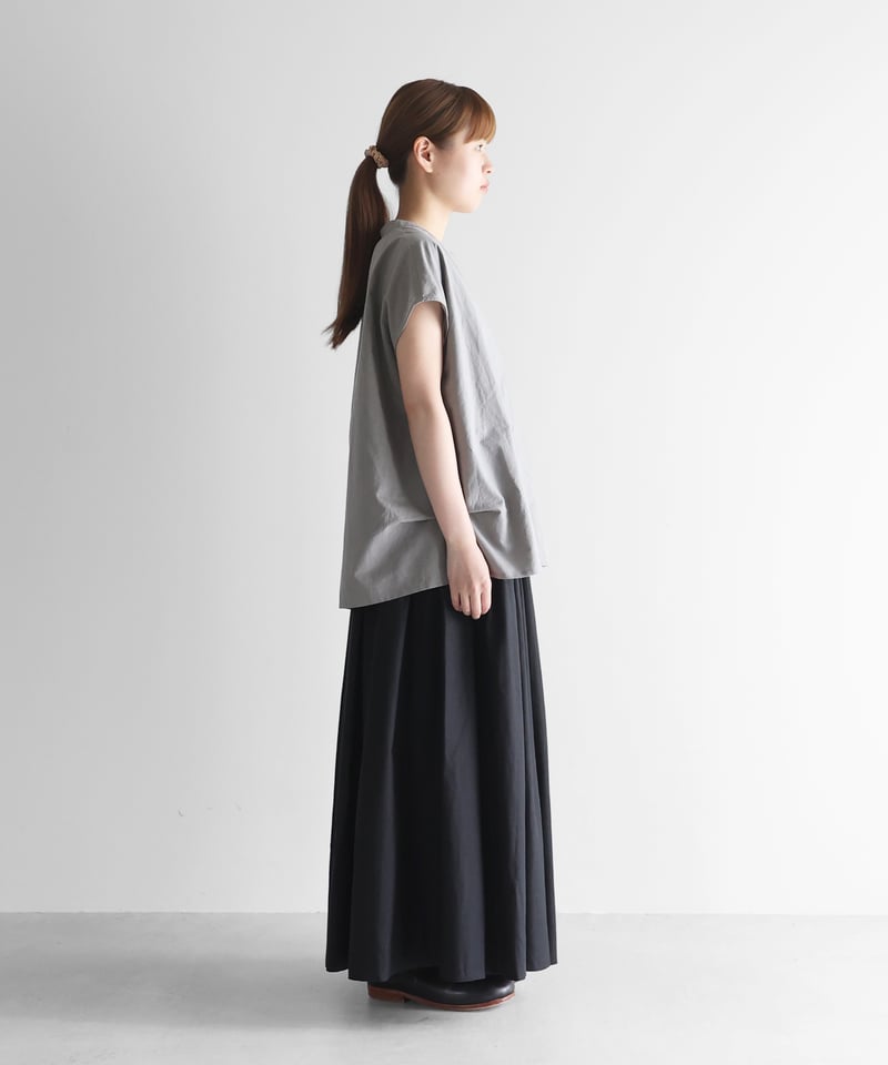 HUIS |フランス綾ロングスカートL（ブラック）【レディス】U402L | 絲