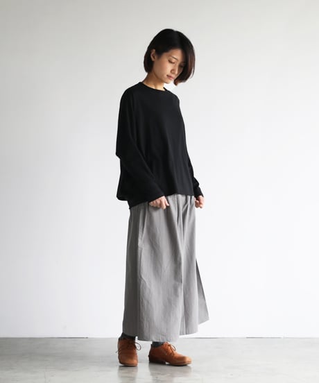 HUIS |［HUIS in house］SUVIN COTTON長袖コクーンカットソー（ブラック）【レディス】CS202