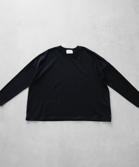 HUIS |［HUIS in house］SUVIN COTTON長袖スクエアワイドカットソー（ブラック）【レディス】CS208