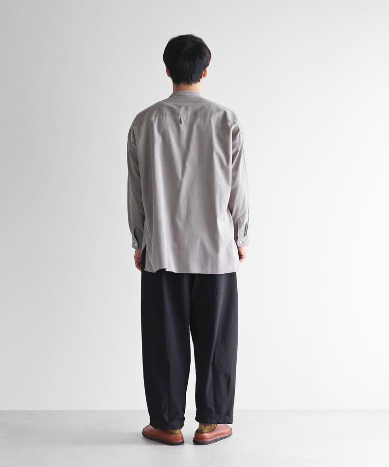 HUIS | みじんコールバンドカラーオーバーシャツ(アッシュ HUIS | みじんコールバンドカラーオーバーシャツ(アッシュ